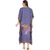 imageOussum Women Plus Size Kaftans Kimono Polyester Dresses Loose Caftan Dress Ladies Evening Casual Long MaxiBlue Plus Size Maxi Kaftan