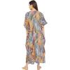 imageOussum Women Plus Size Kaftans Kimono Polyester Dresses Loose Caftan Dress Ladies Evening Casual Long MaxiMulticolor Abstract