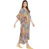 imageOussum Women Plus Size Kaftans Kimono Polyester Dresses Loose Caftan Dress Ladies Evening Casual Long MaxiMulticolor Abstract