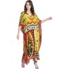 imageOussum Women Plus Size Kaftans Kimono Polyester Dresses Loose Caftan Dress Ladies Evening Casual Long MaxiMulticolor Geometric Printed Kaftan