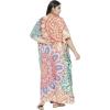 imageOussum Women Plus Size Kaftans Kimono Polyester Dresses Loose Caftan Dress Ladies Evening Casual Long MaxiMulticolor Leaf
