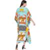 imageOussum Women Plus Size Kaftans Kimono Polyester Dresses Loose Caftan Dress Ladies Evening Casual Long MaxiMulticolor Leopard Maxi Kaftan