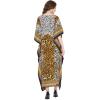 imageOussum Women Plus Size Kaftans Kimono Polyester Dresses Loose Caftan Dress Ladies Evening Casual Long MaxiMulticolor Pasiley