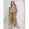 imageOussum Women Plus Size Kaftans Kimono Polyester Dresses Loose Caftan Dress Ladies Evening Casual Long MaxiMulticolor Pasiley