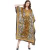 imageOussum Women Plus Size Kaftans Kimono Polyester Dresses Loose Caftan Dress Ladies Evening Casual Long MaxiMulticolor Pasiley