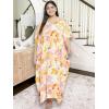 imageOussum Women Plus Size Kaftans Kimono Polyester Dresses Loose Caftan Dress Ladies Evening Casual Long MaxiMulticolor Plus Size Long Kaftan