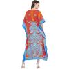 imageOussum Women Plus Size Kaftans Kimono Polyester Dresses Loose Caftan Dress Ladies Evening Casual Long MaxiOrange Paisley Pattern Kaftan