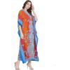 imageOussum Women Plus Size Kaftans Kimono Polyester Dresses Loose Caftan Dress Ladies Evening Casual Long MaxiOrange Paisley Pattern Kaftan