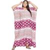 imageOussum Women Plus Size Kaftans Kimono Polyester Dresses Loose Caftan Dress Ladies Evening Casual Long MaxiPink Multicolor Paisley