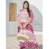 imageOussum Women Plus Size Kaftans Kimono Polyester Dresses Loose Caftan Dress Ladies Evening Casual Long MaxiPink Multicolor Paisley