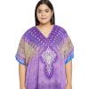 imageOussum Women Plus Size Kaftans Kimono Polyester Dresses Loose Caftan Dress Ladies Evening Casual Long MaxiPurple Abstract