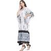 imageOussum Women Plus Size Kaftans Kimono Polyester Dresses Loose Caftan Dress Ladies Evening Casual Long MaxiWhite