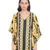 imageOussum Women Plus Size Kaftans Kimono Polyester Dresses Loose Caftan Dress Ladies Evening Casual Long MaxiYellow Maxi Kaftan