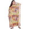 imageOussum Women Plus Size Kaftans Kimono Polyester Dresses Loose Caftan Dress Ladies Evening Casual Long MaxiYellow Tribal