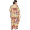 imageOussum Women Plus Size Kaftans Kimono Polyester Dresses Loose Caftan Dress Ladies Evening Casual Long MaxiYellow Tribal