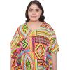 imageOussum Women Plus Size Kaftans Kimono Polyester Dresses Loose Caftan Dress Ladies Evening Casual Long MaxiYellow Tribal