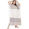imageOussum Women Polyester Casual Kaftan Long Plus Size Summer Beach Caftan Cover Ups Maxi Dresse for LadiesBeige Paisley Print Caftans
