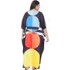imageOussum Women Polyester Casual Kaftan Long Plus Size Summer Beach Caftan Cover Ups Maxi Dresse for LadiesBlack Geometric