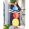 imageOussum Women Polyester Casual Kaftan Long Plus Size Summer Beach Caftan Cover Ups Maxi Dresse for LadiesBlack Geometric