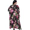 imageOussum Women Polyester Casual Kaftan Long Plus Size Summer Beach Caftan Cover Ups Maxi Dresse for LadiesBlack Pink Flower
