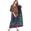 imageOussum Women Polyester Casual Kaftan Long Plus Size Summer Beach Caftan Cover Ups Maxi Dresse for LadiesMulticolor Floral Pattern Plus Size Kaftan