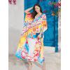 imageOussum Women Polyester Casual Kaftan Long Plus Size Summer Beach Caftan Cover Ups Maxi Dresse for LadiesMulticolor Geometric Caftan