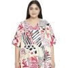 imageOussum Women Polyester Casual Kaftan Long Plus Size Summer Beach Caftan Cover Ups Maxi Dresse for LadiesMulticolor Geometric Print Caftan
