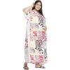 imageOussum Women Polyester Casual Kaftan Long Plus Size Summer Beach Caftan Cover Ups Maxi Dresse for LadiesMulticolor Geometric Print Caftan