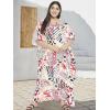 imageOussum Women Polyester Casual Kaftan Long Plus Size Summer Beach Caftan Cover Ups Maxi Dresse for LadiesMulticolor Geometric Print Caftan