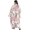 imageOussum Women Polyester Casual Kaftan Long Plus Size Summer Beach Caftan Cover Ups Maxi Dresse for LadiesMulticolor Geometric Print Caftan