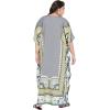 imageOussum Women Polyester Casual Kaftan Long Plus Size Summer Beach Caftan Cover Ups Maxi Dresse for LadiesMulticolor Gray