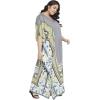 imageOussum Women Polyester Casual Kaftan Long Plus Size Summer Beach Caftan Cover Ups Maxi Dresse for LadiesMulticolor Gray