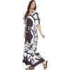 imageOussum Women Polyester Casual Kaftan Long Plus Size Summer Beach Caftan Cover Ups Maxi Dresse for LadiesMulticolor Lady Print Caftan