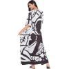 imageOussum Women Polyester Casual Kaftan Long Plus Size Summer Beach Caftan Cover Ups Maxi Dresse for LadiesMulticolor Lady Print Caftan
