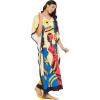 imageOussum Women Polyester Casual Kaftan Long Plus Size Summer Beach Caftan Cover Ups Maxi Dresse for LadiesMulticolor Lady Printed Caftan