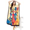 imageOussum Women Polyester Casual Kaftan Long Plus Size Summer Beach Caftan Cover Ups Maxi Dresse for LadiesMulticolor Lady Printed Caftan