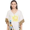 imageOussum Women Polyester Casual Kaftan Long Plus Size Summer Beach Caftan Cover Ups Maxi Dresse for LadiesMulticolor Tribal Printed Caftan