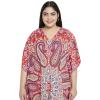 imageOussum Women Polyester Casual Kaftan Long Plus Size Summer Beach Caftan Cover Ups Maxi Dresse for LadiesOrange Paisley Print Kaftans