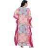 imageOussum Women Polyester Casual Kaftan Long Plus Size Summer Beach Caftan Cover Ups Maxi Dresse for LadiesPink Floral