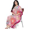 imageOussum Women Polyester Casual Kaftan Long Plus Size Summer Beach Caftan Cover Ups Maxi Dresse for LadiesPink Floral