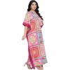 imageOussum Women Polyester Casual Kaftan Long Plus Size Summer Beach Caftan Cover Ups Maxi Dresse for LadiesPink Floral