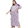 imageOussum Women Polyester Casual Kaftan Long Plus Size Summer Beach Caftan Cover Ups Maxi Dresse for LadiesPurple Floral Pattern