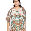 imageOussum Women Polyester Casual Kaftan Long Plus Size Summer Beach Caftan Cover Ups Maxi Dresse for LadiesWhite Pattern Paisley