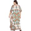 imageOussum Women Polyester Casual Kaftan Long Plus Size Summer Beach Caftan Cover Ups Maxi Dresse for LadiesWhite Pattern Paisley