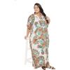 imageOussum Women Polyester Casual Kaftan Long Plus Size Summer Beach Caftan Cover Ups Maxi Dresse for LadiesWhite Pattern Paisley
