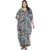 Multicolor Leaf Pattern Kaftan