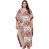 Red-multicolor Floral Kaftan