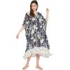 Black Floral Long Kaftan