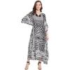 Multicolor Black Abstract Maxi Kaftan