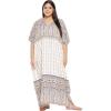imageOussum Women Polyester Casual Kaftan Long Plus Size Summer Beach Caftan Cover Ups Maxi Dresse for LadiesBeige Paisley Print Caftans
